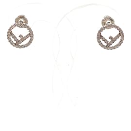Fendi-Fendi F Stud Earrings-Silvery
