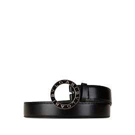 Bulgari Bvlgari B.zero1 Black Leather Men's Belt Black