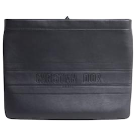 Christian Dior-Dior Stripe Pouch Clutch Bag-Black