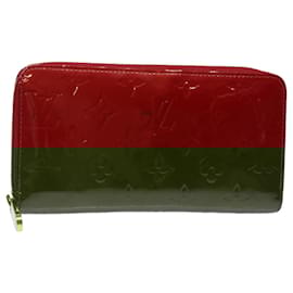 Louis Vuitton-Louis Vuitton Monogram Vernis Zippy Wallet Long Wallet Red-Red