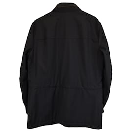 Ermenegildo Zegna-Ermenegildo Zegna Elements Padded Fall Field Jacket in Black Wool-Black