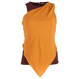 Top sans manches superposé Etro en polyester marron et orange Orange