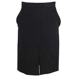 A saia mini A-line com fenda frontal em lã preta da The Row Preto