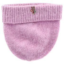 Gorro de lã rosa claro com patch de logo Moncler Rosa Outro