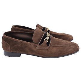 Mocassins en daim marron Wilton avec chaîne ornée de Tom Ford Marron