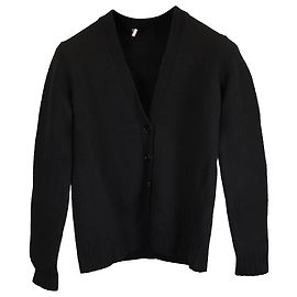 Cardigan à col en V boutonné Jil Sander en laine noire Noir
