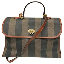 Fendi-Sac à épaule Fendi Pequin-Marron