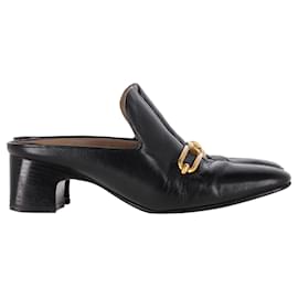 Hermès- Hermès Diane With Roulis Buckle Mules in Black Goatskin Leather-Black