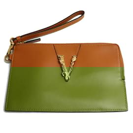 Versace-Versace V Clutch Bag-Brown