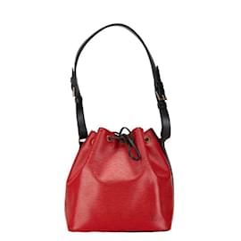 Louis Vuitton-Louis Vuitton Epi Petit Noe Shoulder Bag-Black,Red