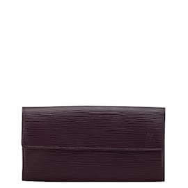 Louis Vuitton-Louis Vuitton Epi Portefeuille Sarah Long Wallet-Purple,Dark purple