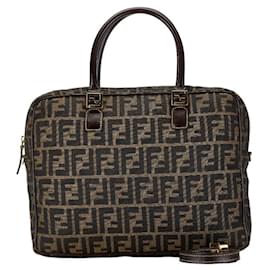 Fendi-Fendi Zucca Shoulder Bag-Brown