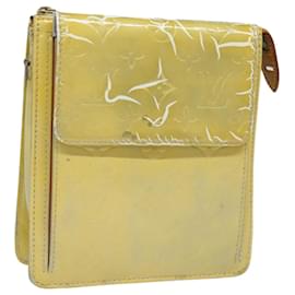 Louis Vuitton-LOUIS VUITTON Monogram Vernis Motto Accessory Pouch Gris M91030 LV Auth 86327-Grey