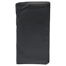 Louis Vuitton-LOUIS VUITTON Taiga Wallet 2Set Black LV Auth ar12458-Black