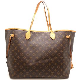 Sac tote Neverfull GM avec initiales Louis Vuitton Marron Monogramme
