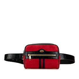 Cinturón de bolsa Gucci Web Ophidia Sherry Line Negro Roja
