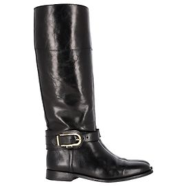 Burberry Bridle Winton Riding Boots in Black Leather Black