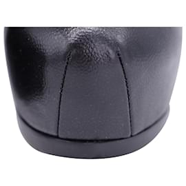 Saint Laurent-Saint Laurent YSL Vernigolf Tribtoo Slingback Pumps in Black Leather-Black