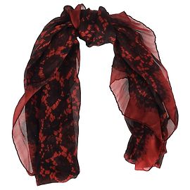 Valentino Garavani Chal de seda roja con estampado de encaje floral Valentino Otro