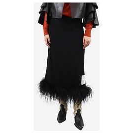 Marc by Marc Jacobs Black feather trim skirt - size S Black