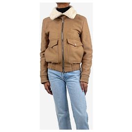 Ami Paris Brown sherling collar wool jacket - size XS Brown