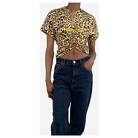Paco Rabanne Top con stampa leopardata gialla - taglia XS Giallo