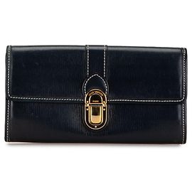 Carteira Longa Sarah Utah da Louis Vuitton Preto Azul marinho