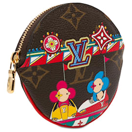 Louis Vuitton-Louis Vuitton Brown Monogram Vivienne Christmas Animation Bumper Cars Round Coin Purse-Brown