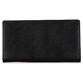 Prada-Prada Black Leather Long Wallet-Black