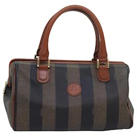 Fendi-Sac à main en toile Fendi Pecan toile enduite marron kaki-Marron