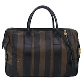 Fendi-Sac à main en toile Fendi Pecan marron beige-Marron