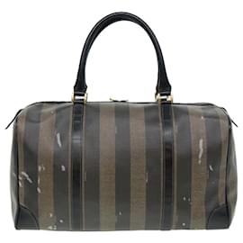 Fendi-Sac Boston en toile Pecan Fendi marron noir-Marron