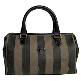 Fendi-Sac Boston Pequin Fendi Sac en toile-Noir