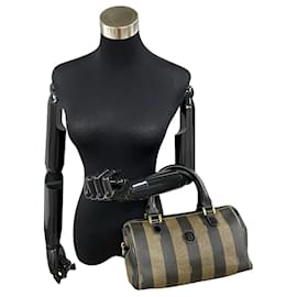 Fendi-Sac Boston Pequin Fendi Sac en toile-Noir
