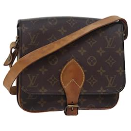 Louis Vuitton-Louis Vuitton Monogram Cartouchiere Mm Shoulder Bag-Brown