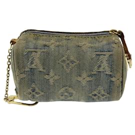 Louis Vuitton-LOUIS VUITTON Monogram Denim Trousse Speedy Pouch Blue M95082 LV Auth 83750-Blue