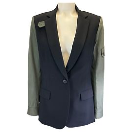 Veronica Beard Olive Green / Black Wool Blazer Green