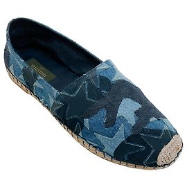 Espadrillas Valentino in denim blu camouflage con stelle Blu