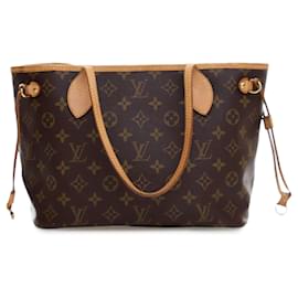 Louis Vuitton-Bolsa tote Neverfull PM Monograma Louis Vuitton marrom-Marrom