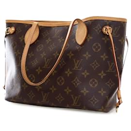 Louis Vuitton-Bolsa tote Neverfull PM Monograma Louis Vuitton marrom-Marrom