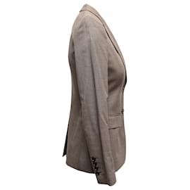 Dolce & Gabbana-Brown Dolce & Gabbana Virgin Wool Glen Plaid Blazer Size IT 38-Brown