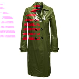D&G-Red D&G Patent Double-Breasted Vinyl Coat Size IT 38-Red