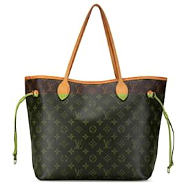 Louis Vuitton-Bolsa tote Neverfull MM Monograma Louis Vuitton marrom-Marrom