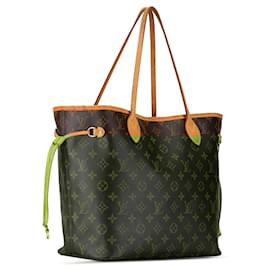 Louis Vuitton-Bolsa tote Neverfull MM Monograma Louis Vuitton marrom-Marrom