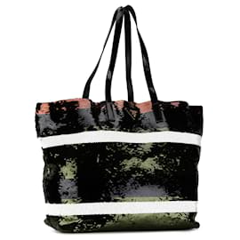 Prada-Brown Prada Sequined Tote Bag-Brown