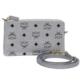 Mcm Visetos Clutch Bag Silber Metallisch