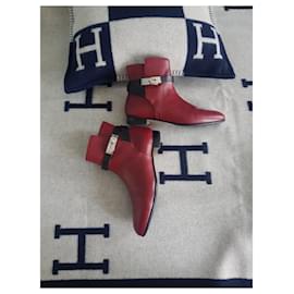 Hermès-Hermes Neo boots-Black,Dark red