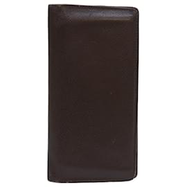 Louis Vuitton-LOUIS VUITTON Taiga Brazza Portefeuille Long Wallet Grizzly M32578 Auth ar12454-Brown