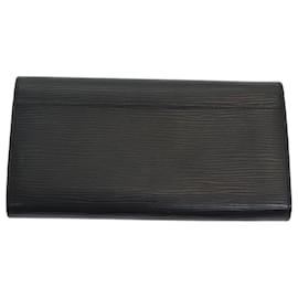 Louis Vuitton-LOUIS VUITTON Epi Portefeuille Sarah Long Wallet Black M63742 LV Auth am6807-Black
