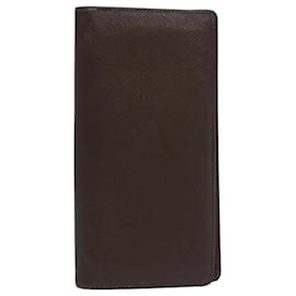 Louis Vuitton-LOUIS VUITTON Taiga Brazza Portefeuille Long Wallet Grizzly M32578 Auth ar12456-Brown